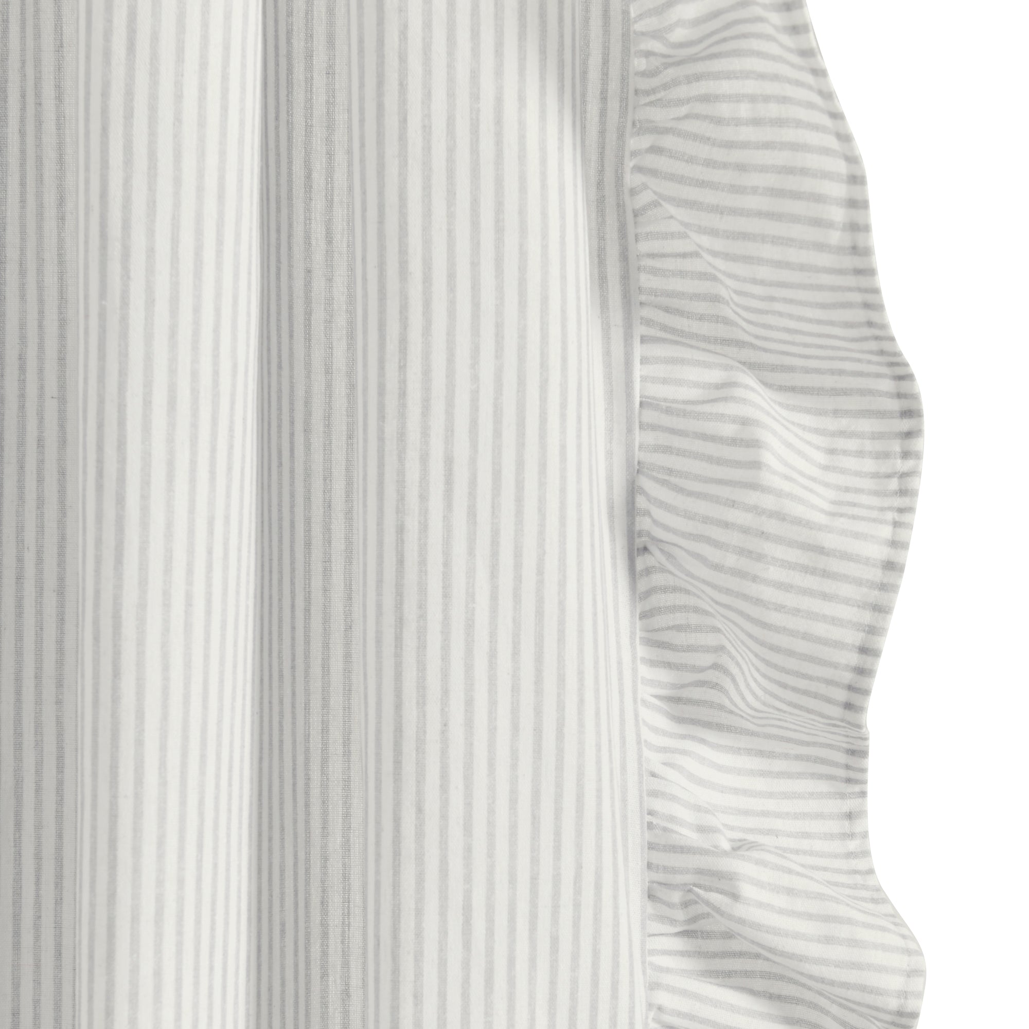 Farmhouse Stripe Reyna Ruffle Window Curtain Panel Set