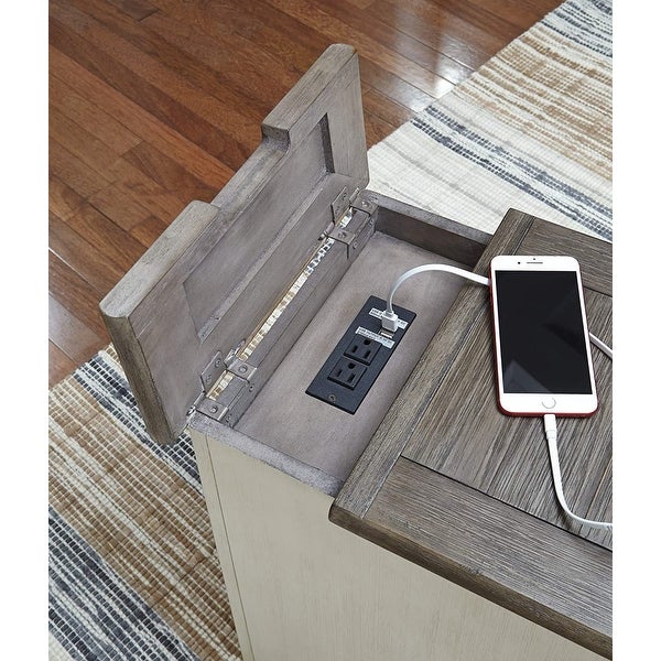 Signature Design by Ashley Chair Side End Table with Outlets/USB Ports