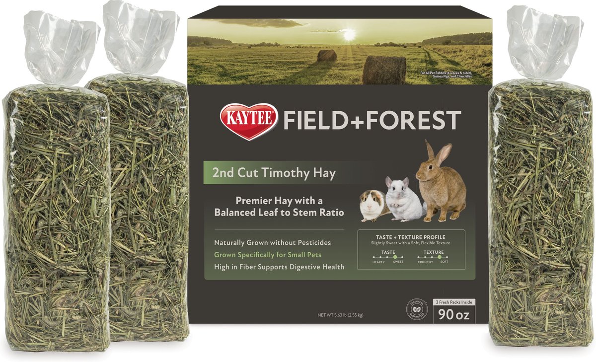 Field+Forest by Kaytee 2nd Cut Timothy Small Pet Hay， 90-oz box