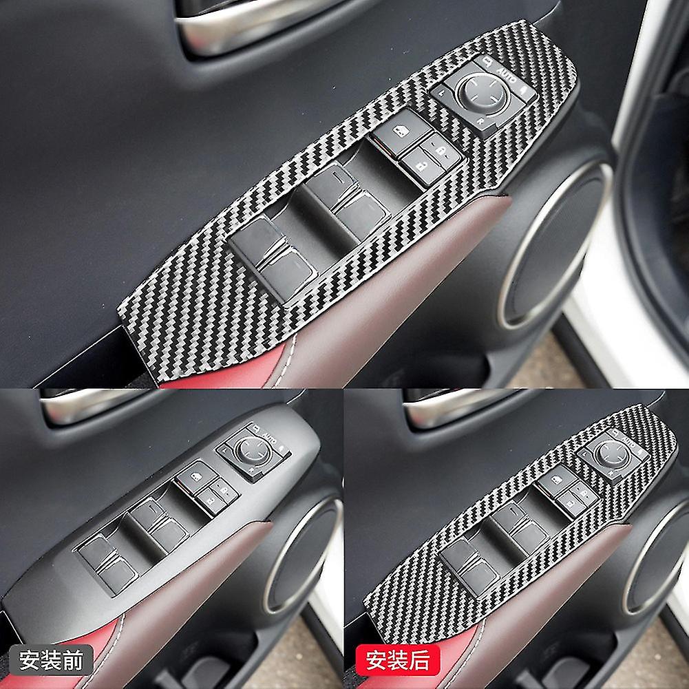 Window Lift Switch Decal Panel Cover Trim Sticker Decal Interior Carbon Fiber For Nx 200 300h 2014-