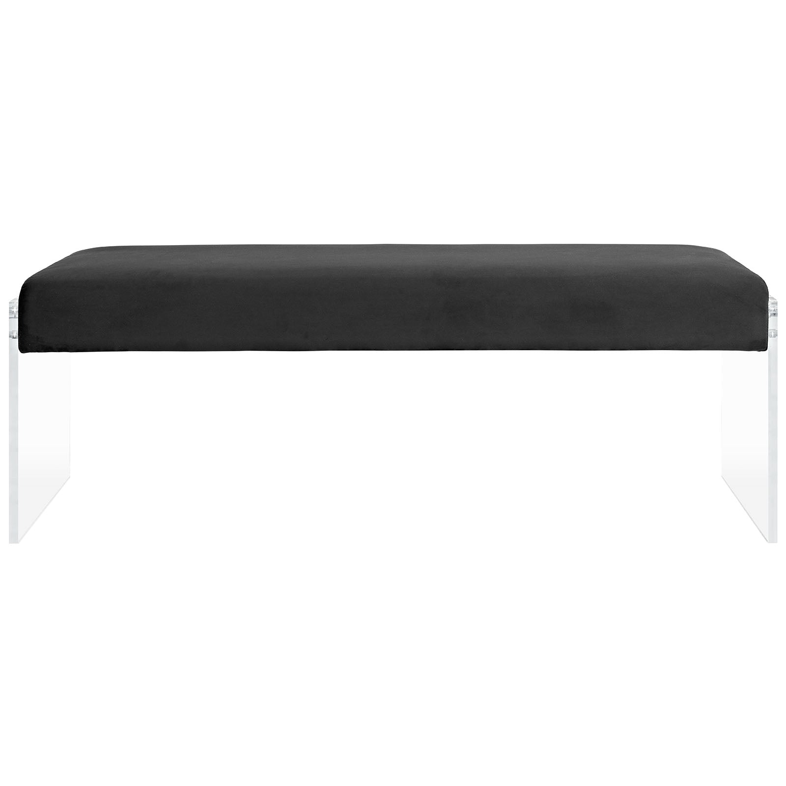 Modern Contemporary Urban Design Bedroom Living Room Bench, Black, Fabric Velvet