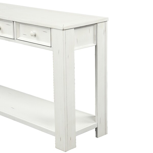 Console Table Sofa Table with Storage Drawers and Bottom Shelf