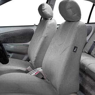 FH Group PU Leather 47 in. x 23 in. x 1 in. Rome Half Set Front Seat Covers DMPU009GRAY102