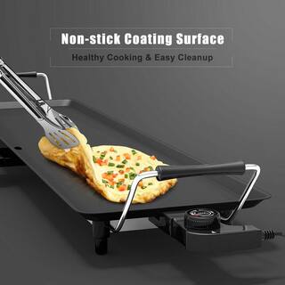 Costway 315 sq. in. Black Electric Teppanyaki Table Top Grill Griddle BBQ Barbecue Nonstick Camping EP22083