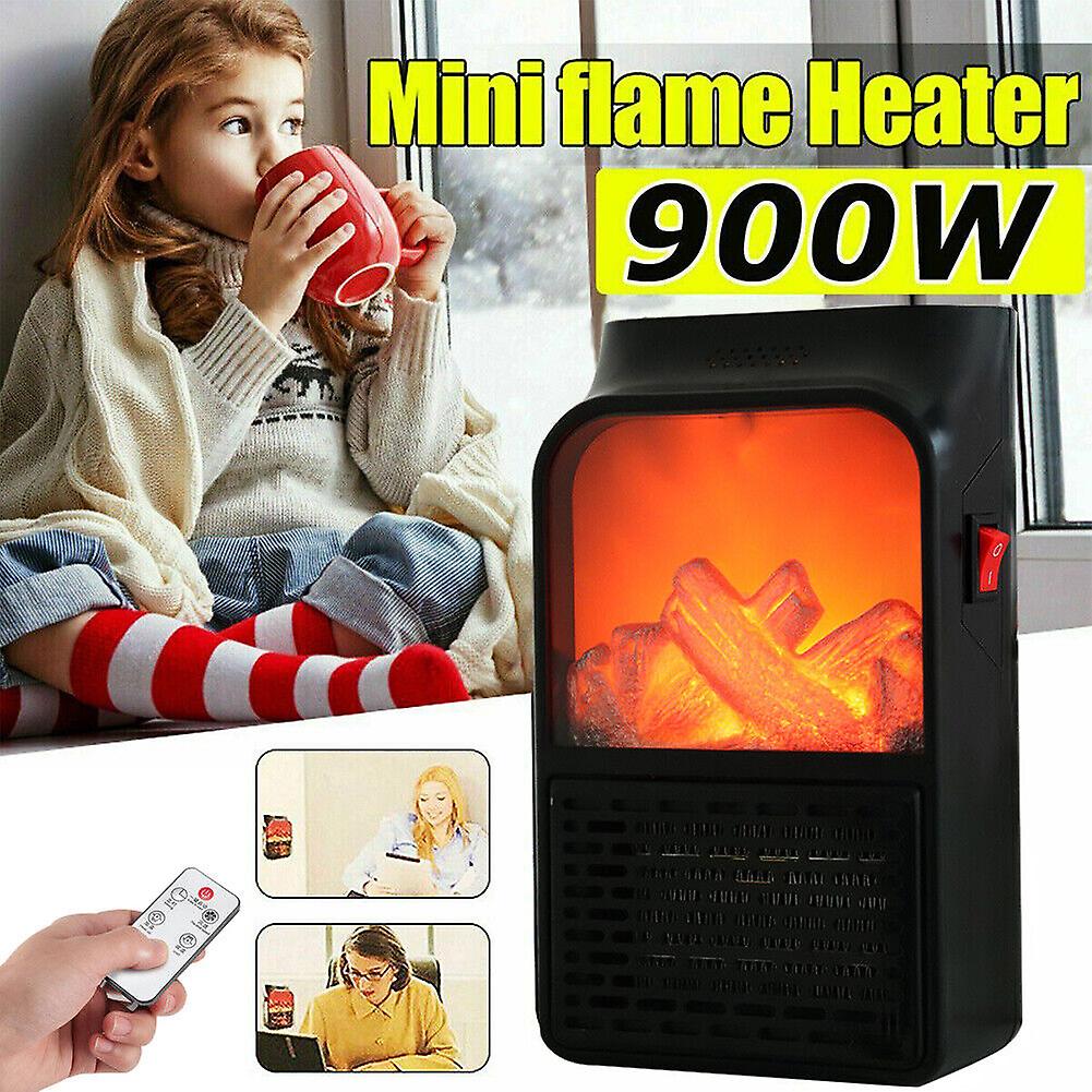 Plug In Wall Heater Portable Mini Electric Fan 900w Space Warmer With Remote Uk Plug