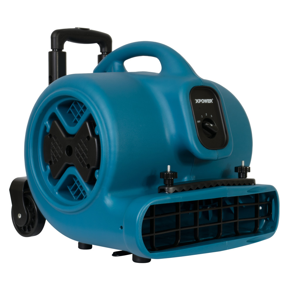 XPower 1/2 HP Air Mover with Telescopic Handle and Wheels and Carpet Clamp ;