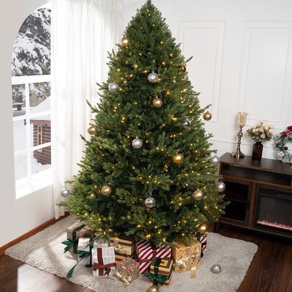 Kinsley Prelit Aritificial Christmas Tree，Realistic Traditional Christmas Tree with Lights