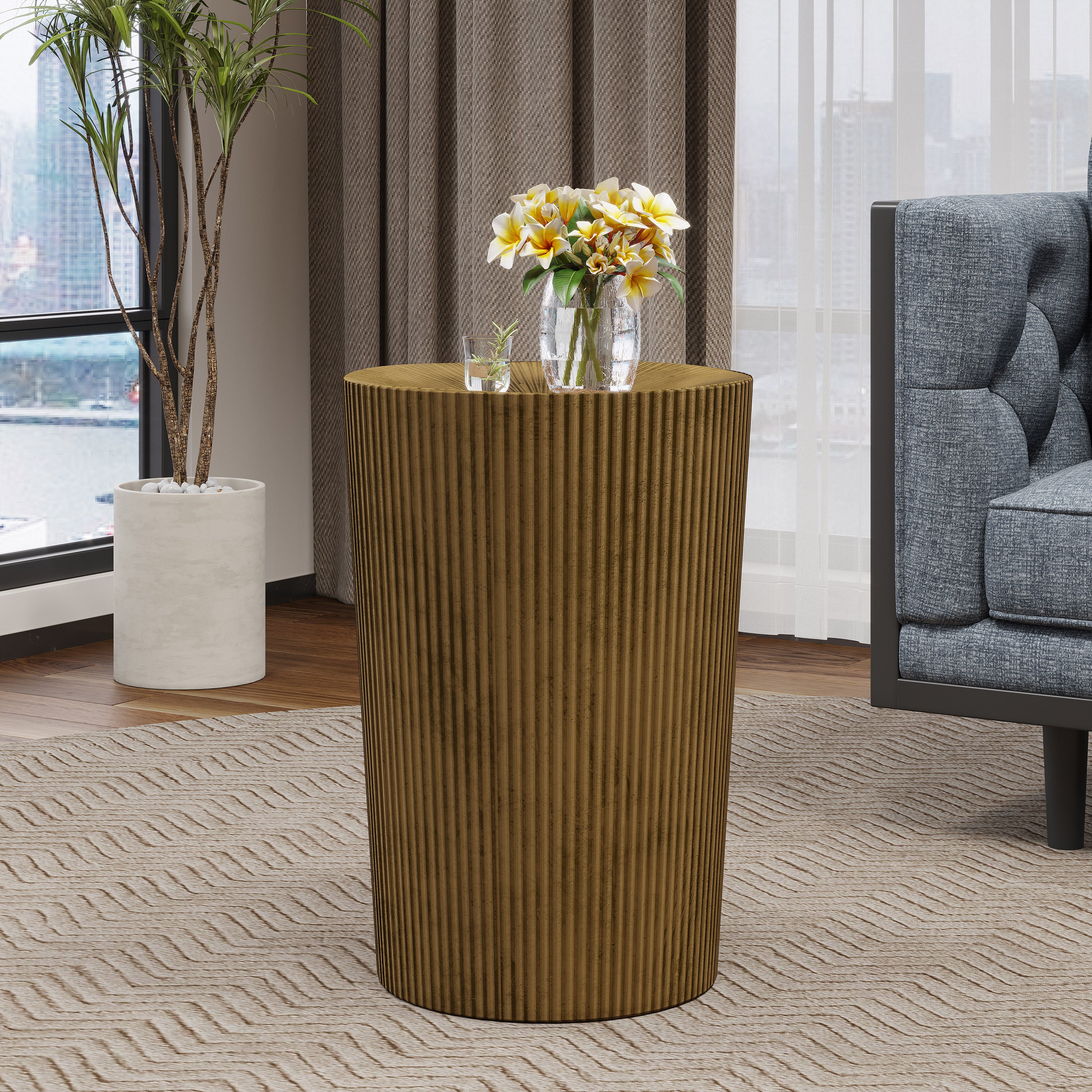 Pamsha Modern Iron Sunburst Side Table