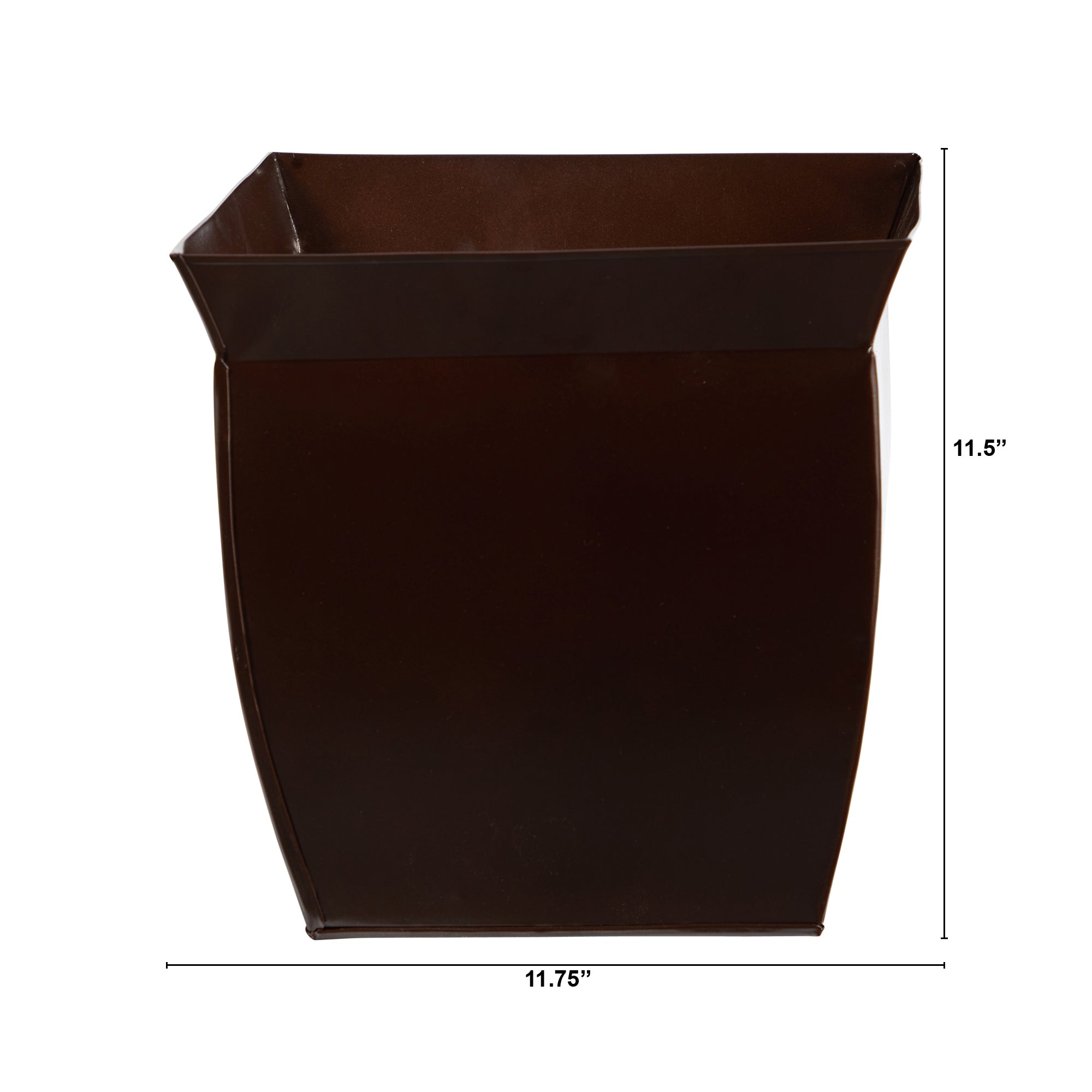 Nearly Natural 11.75" x 11.75" x 11.5" Square Bronze Metal Plant Planter