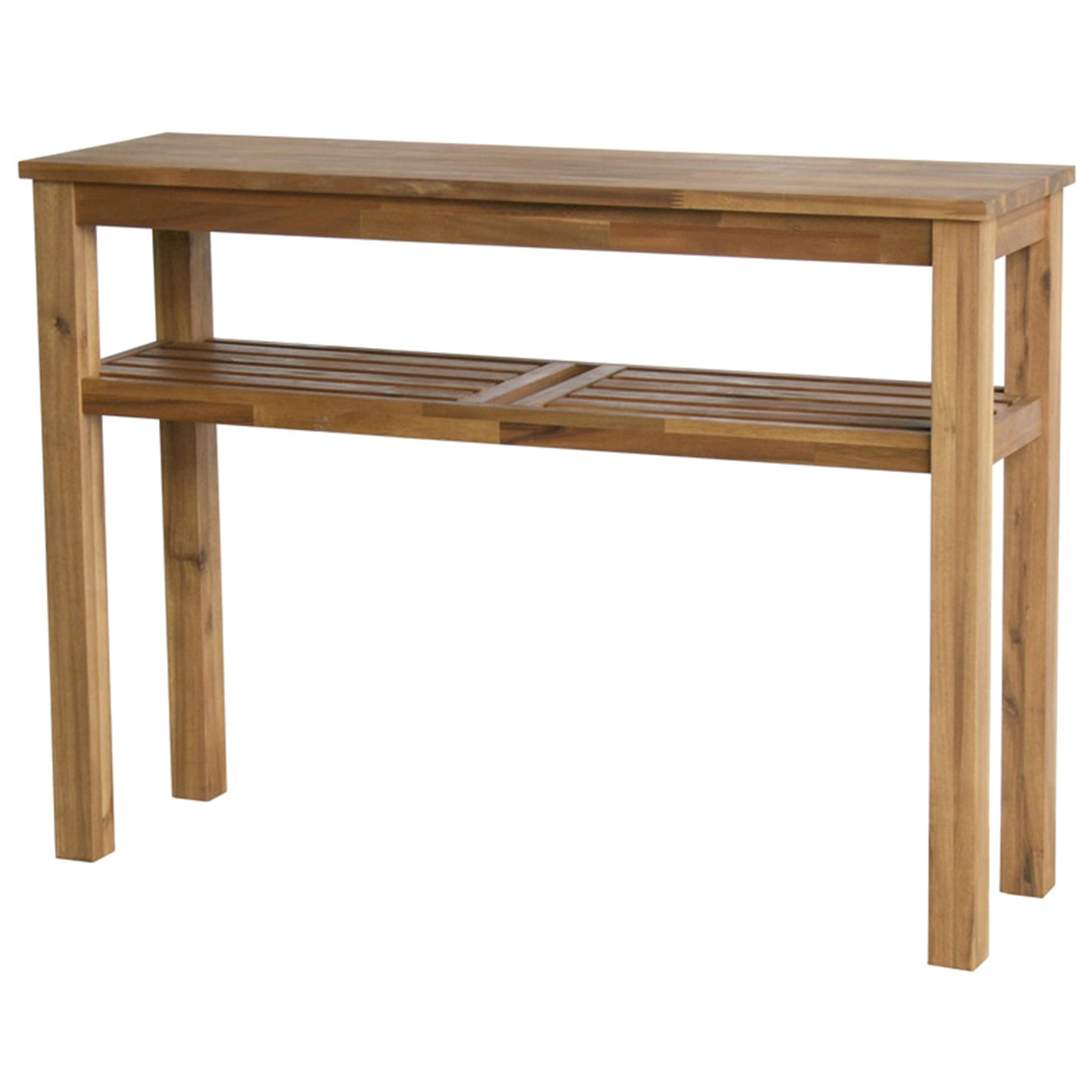 Tiburon Brown Acacia Wood Console with Shelf