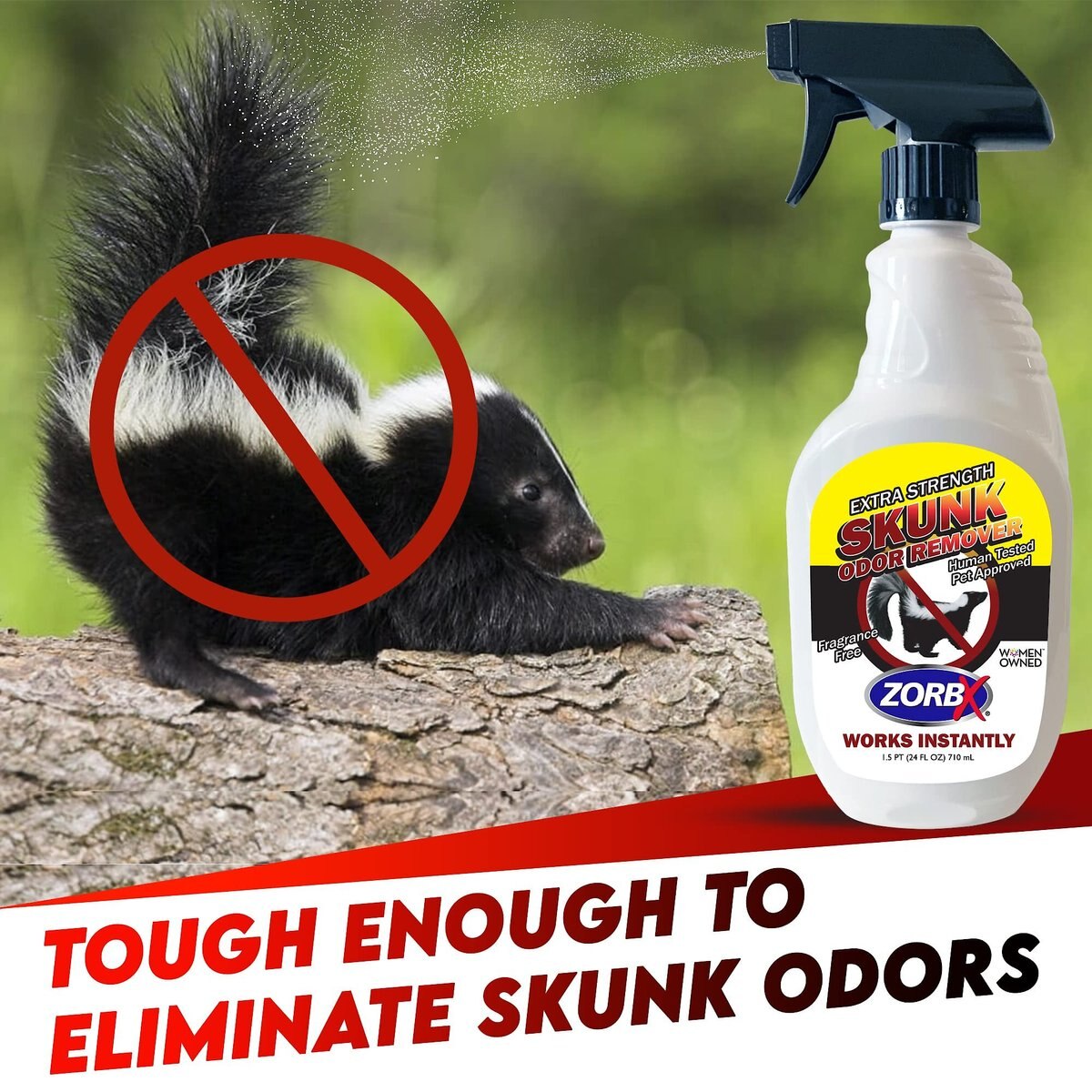 ZORBX Extra Strength Skunk Odor Remover， 24-oz bottle