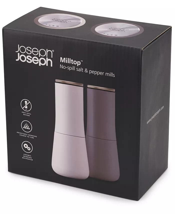 Joseph Joseph Milltop Non-Spill Salt and Pepper Mill Set