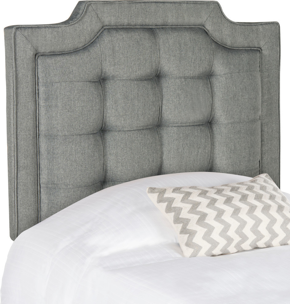 Safavieh Sapphire Tufted Linen Headboard  Gray   Transitional   Headboards   by Safavieh  Houzz