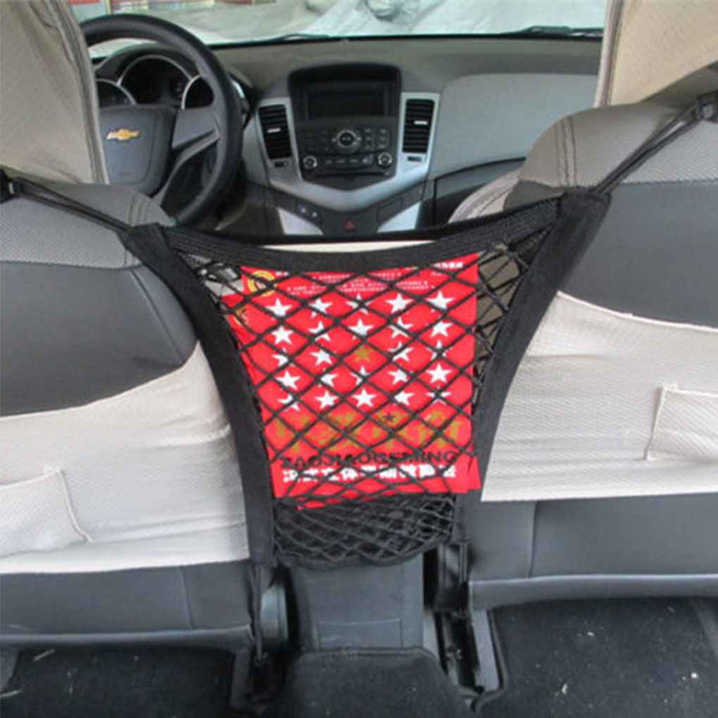 Hot Sale Universal Car Seat Organizer Net Cargo Truck Storage Luggage Hooks Hanging Organizer Holder Seat String Bag Mesh Net 30*26