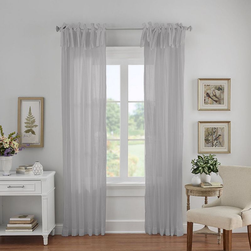 Elrene Home Fashions Jolie Semi-Sheer Tab Top Window Curtain