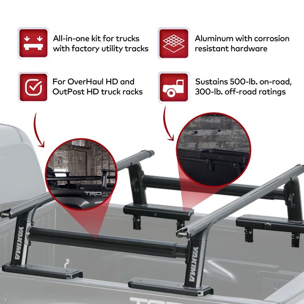 Yakima Bed Track Adapter Kit 1 For Toyota And Nissan Truck Bed Rack Systems With 500 pound On Road And 300 Pound Off Road Capacity Rating