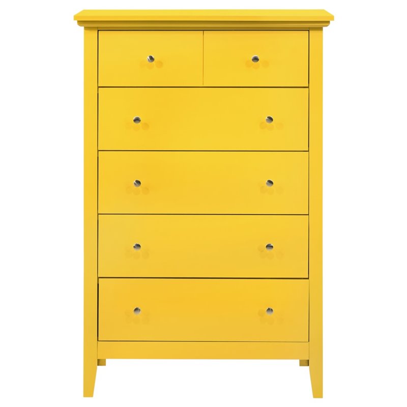 Home Square 2-Piece Set with 8-Drawer Dresser and 5-Drawer Chest in Yellow