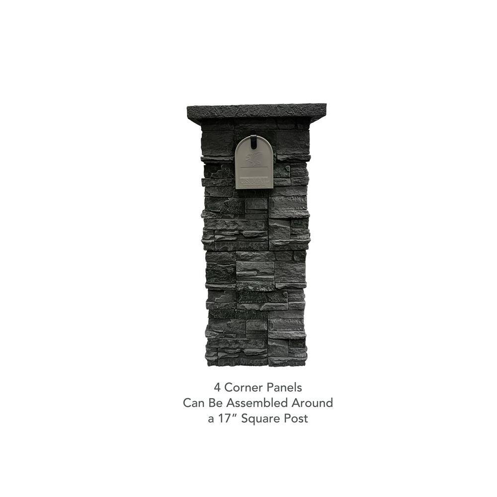 GenStone 23 in. x 23 in. Iron Ore Faux Stone Peaked Column Cap Siding PPCIO-LG23