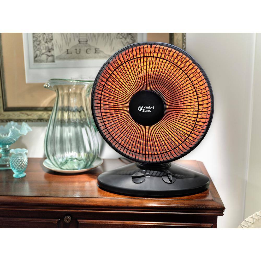 Comfort Zone 7001000-Watt Oscillating Parabolic Dish Radiant Electric Portable Heater CZ998