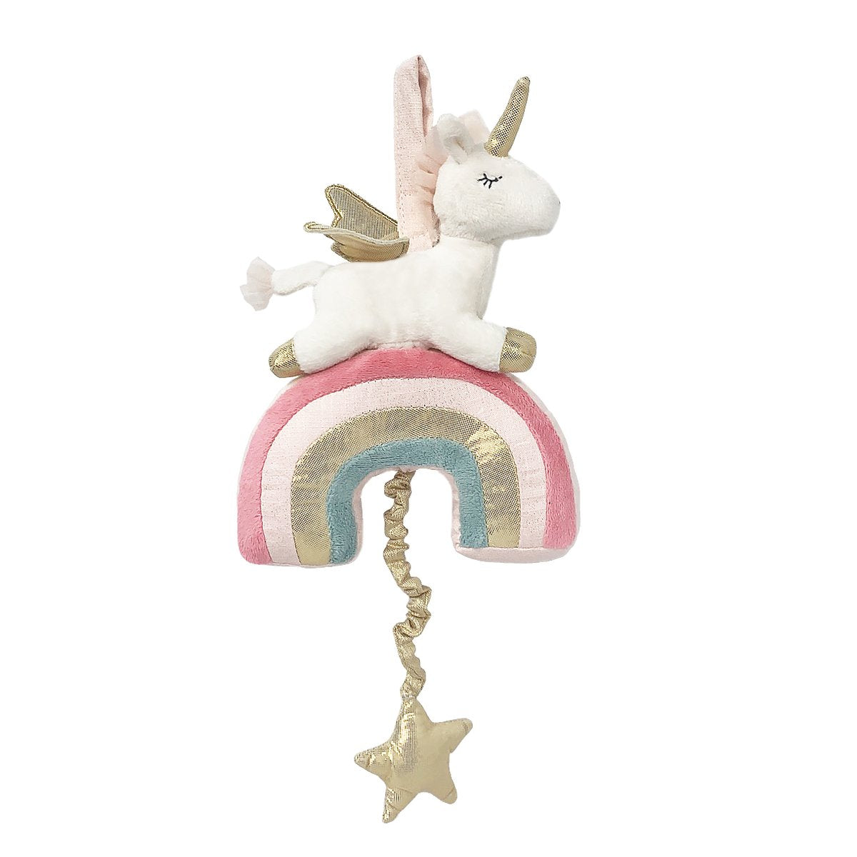 Plush Rainbow Unicorn Music Mobile