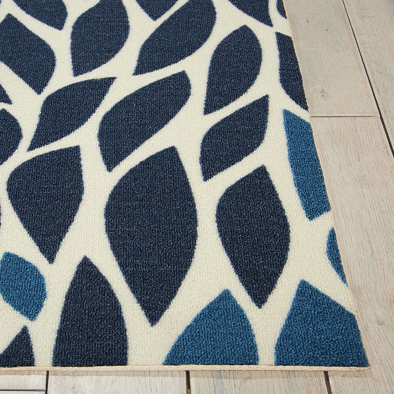 Nourison Home and Garden Leaves Geometric Indoor Outdoor Rug