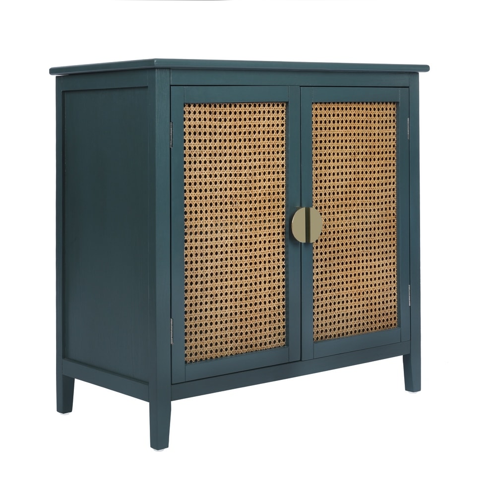 Wooden 2 Door Naturel Rattan Cabinet   31.5\