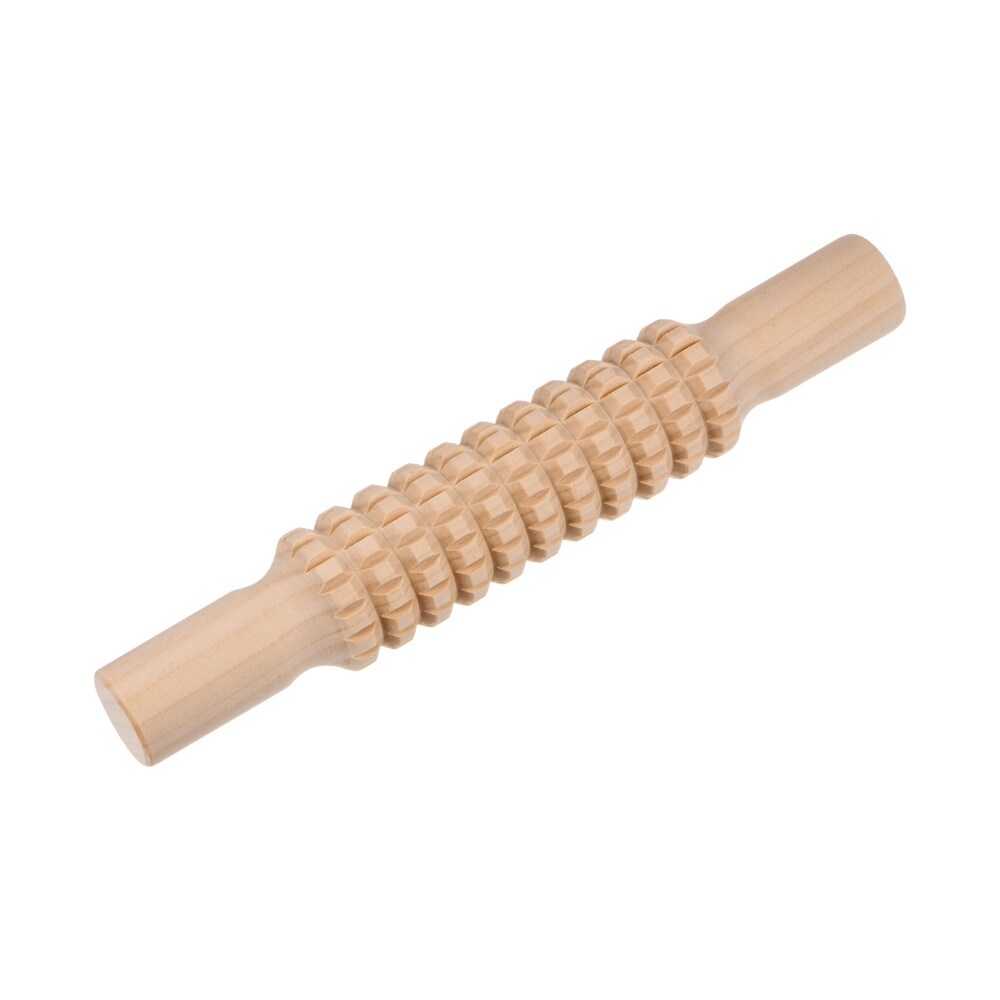 Wood Clay Roller Lattice Texture Rolling Emboss Wood 21cm x 3.5cm   Wooden