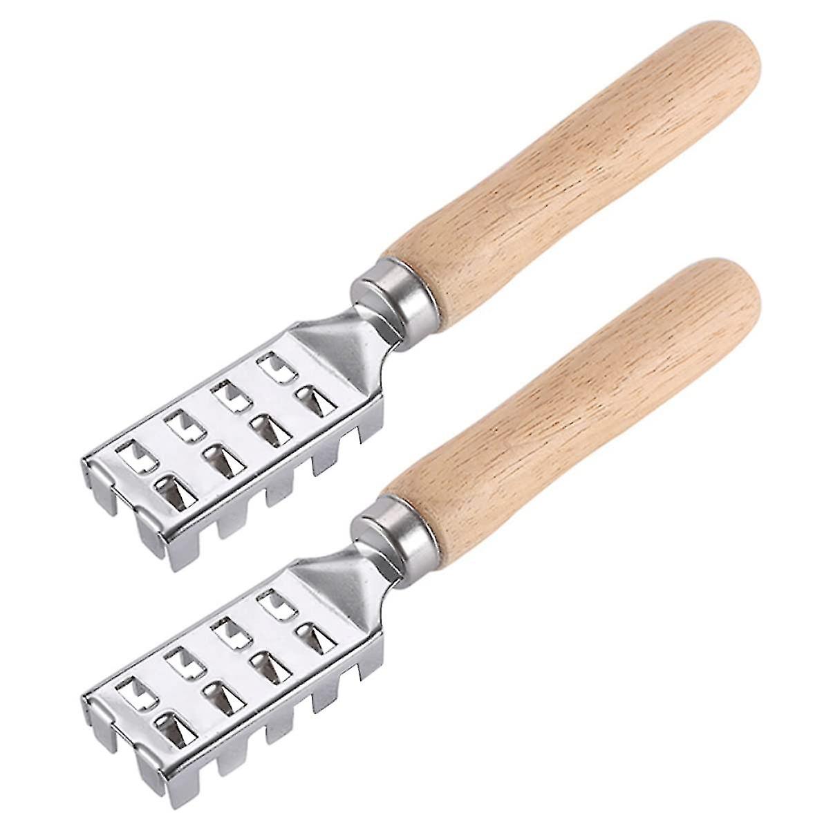 Fish Scale Peeler Fish Scale Peeler Bone Powder Scraper Fish Skin Peeler Brush With Wood (silver) (2pcs)