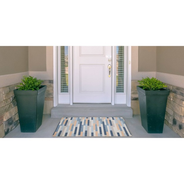 Fentress Washable Outdoor Rug Ivory blue Linon