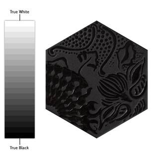 Merola Tile Gaudi Lux Hex Black 8-58 in. x 9-78 in. Porcelain Floor and Wall Tile (11.56 sq. ft.Case) FCD10GLBX