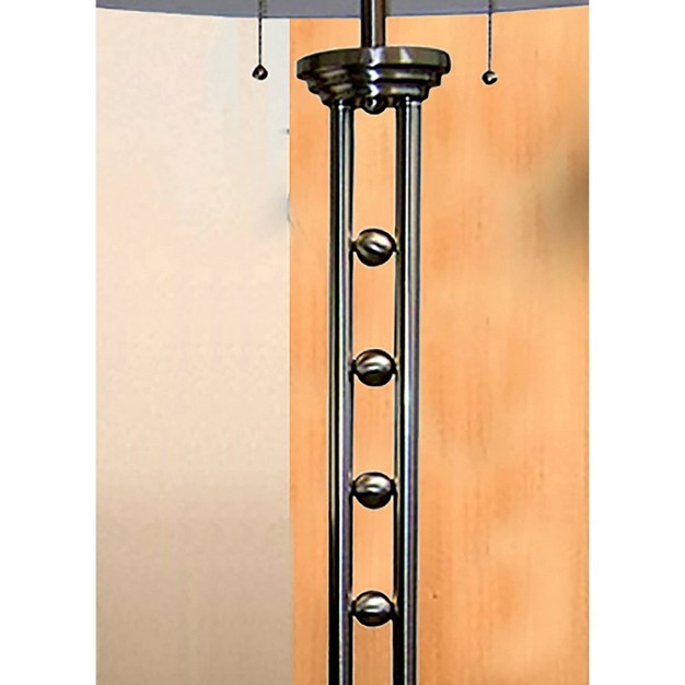 Traditional Metal Floor Lamp With Unique Etched Base Silver Ore International