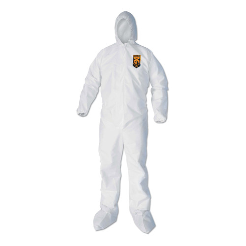 KleenGuard A40 Elastic-Cuff， Ankle， Hood and Boot Coveralls， X-Large， White， 25/Carton (44334)