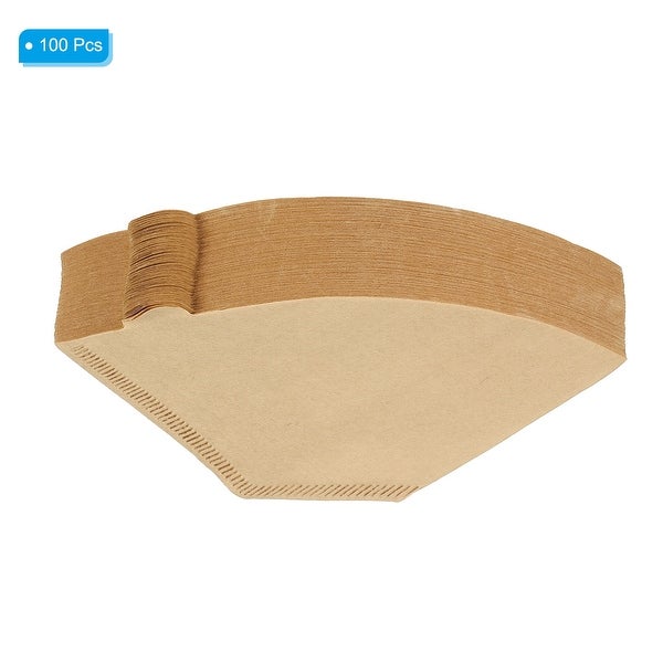 2-4 Cup Cone Coffee Paper Filter 6.3x1.97x3.94 Inch Disposable Pack of 100 - Natural Brown