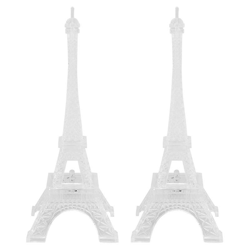 2pcs Led Light Up Eiffel Tower Night Light Creative Fashion Acrylic Decoration Lamp (8 X 8 X 19cm)