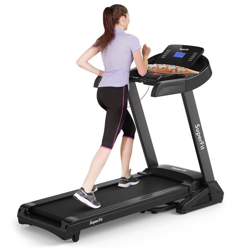 3.75 HP Folding Treadmill with Auto Incline & App Control, Electric Running Jogging Machine for Home Gym