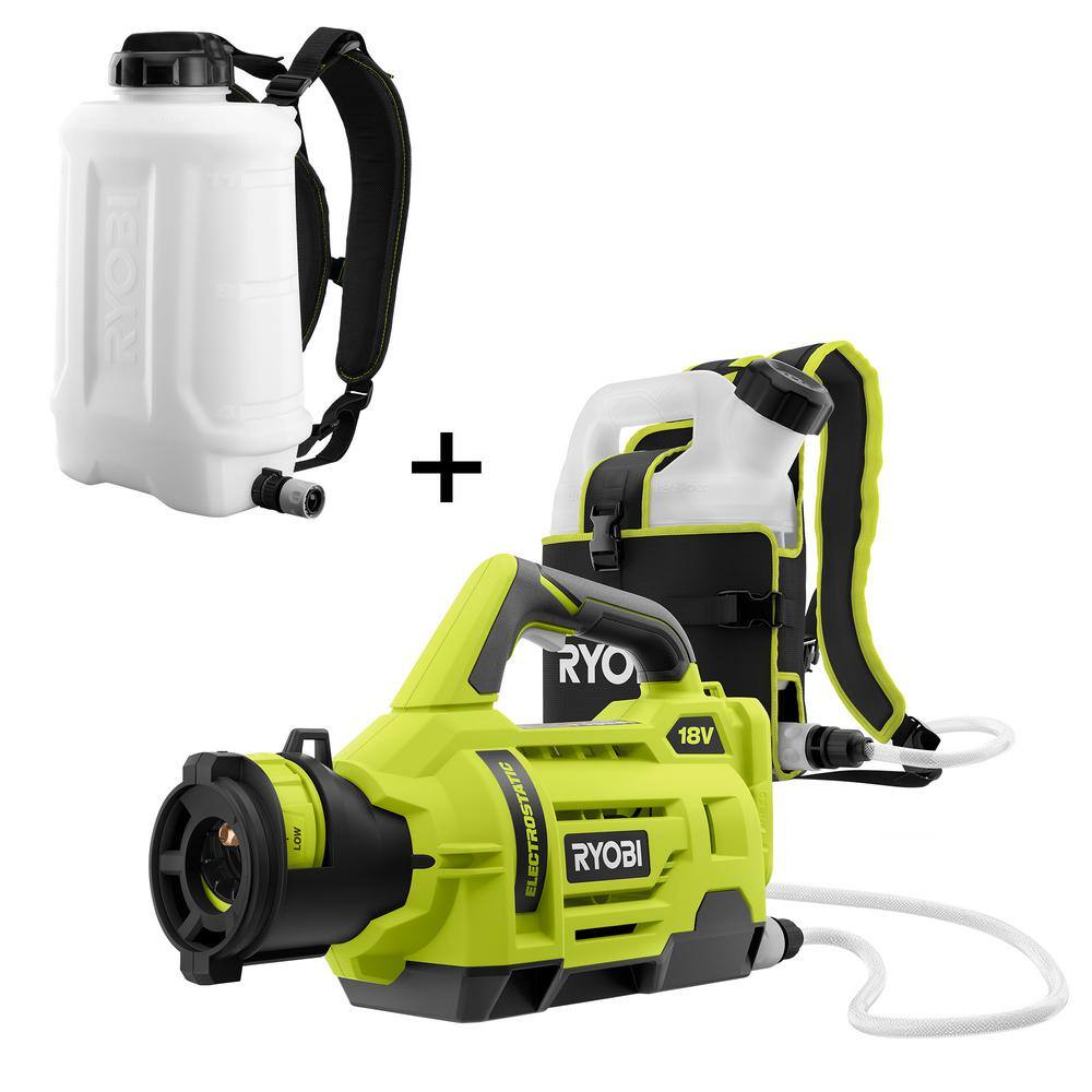 RYOBI ONE+ 18V Cordless Electrostatic 1 Gal. Sprayer w Extra 3 Gal. Replacement Tank (2) 2.0 Ah Batteries and (1) Charger P2870-3G