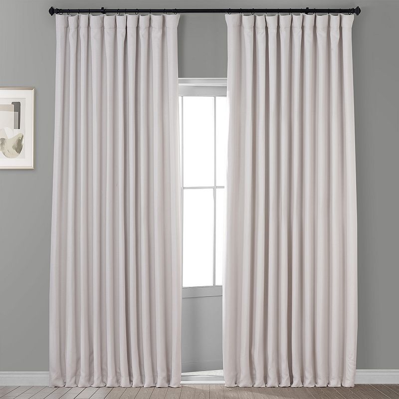 EFF Faux Linen Extra Wide Blackout Window Curtain