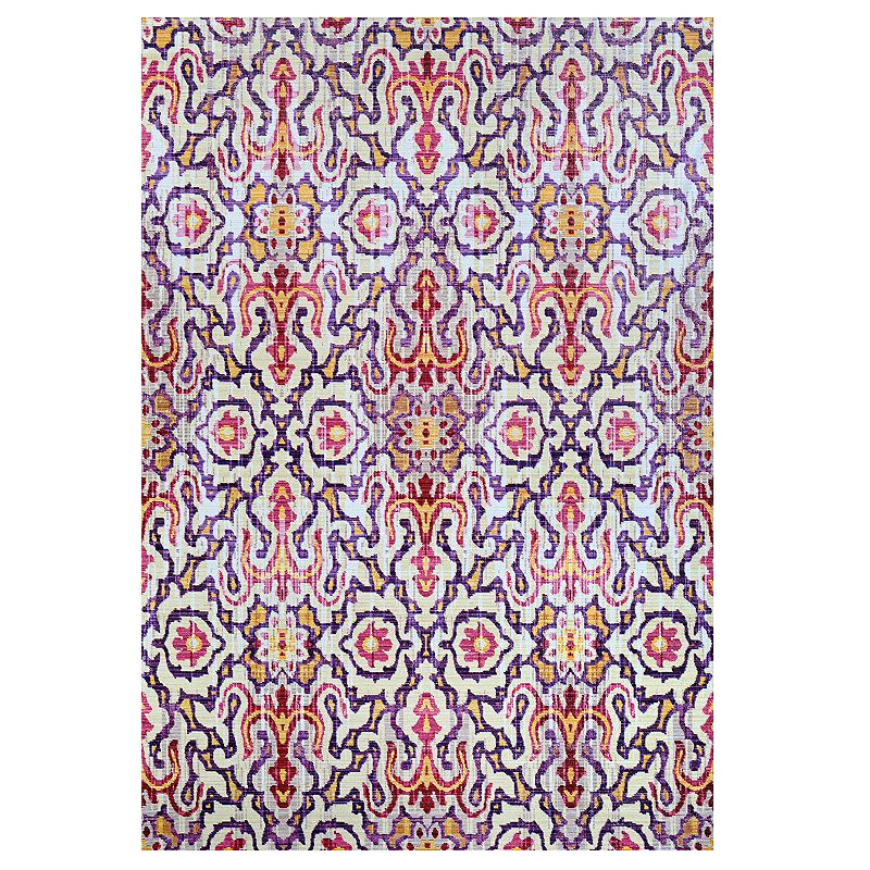 Couristan Xanadu Puebla Violeta Indoor / Outdoor Colorful Geometric Rug