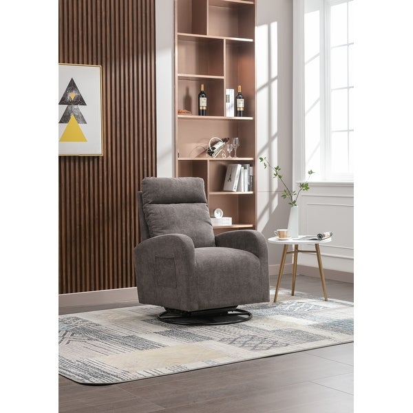 Modern Upholstered Swivel Chair with Left Bag