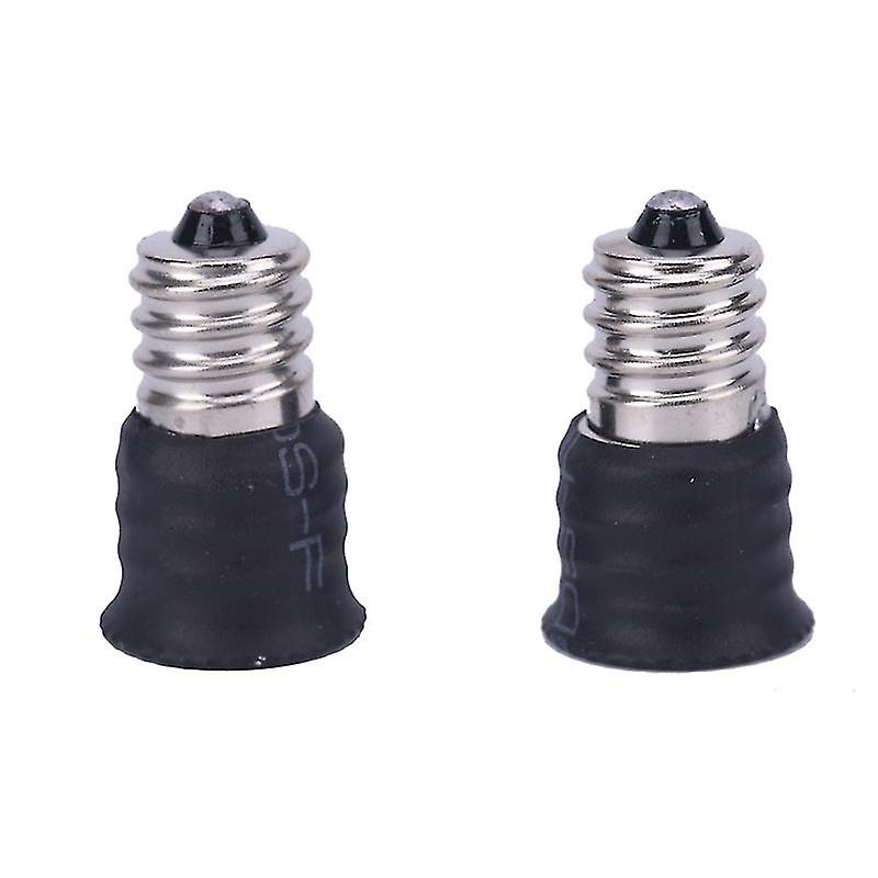 2pcs Black E12 To E14 Bulb Converter Led Light Holder Lamp Adapter Socket