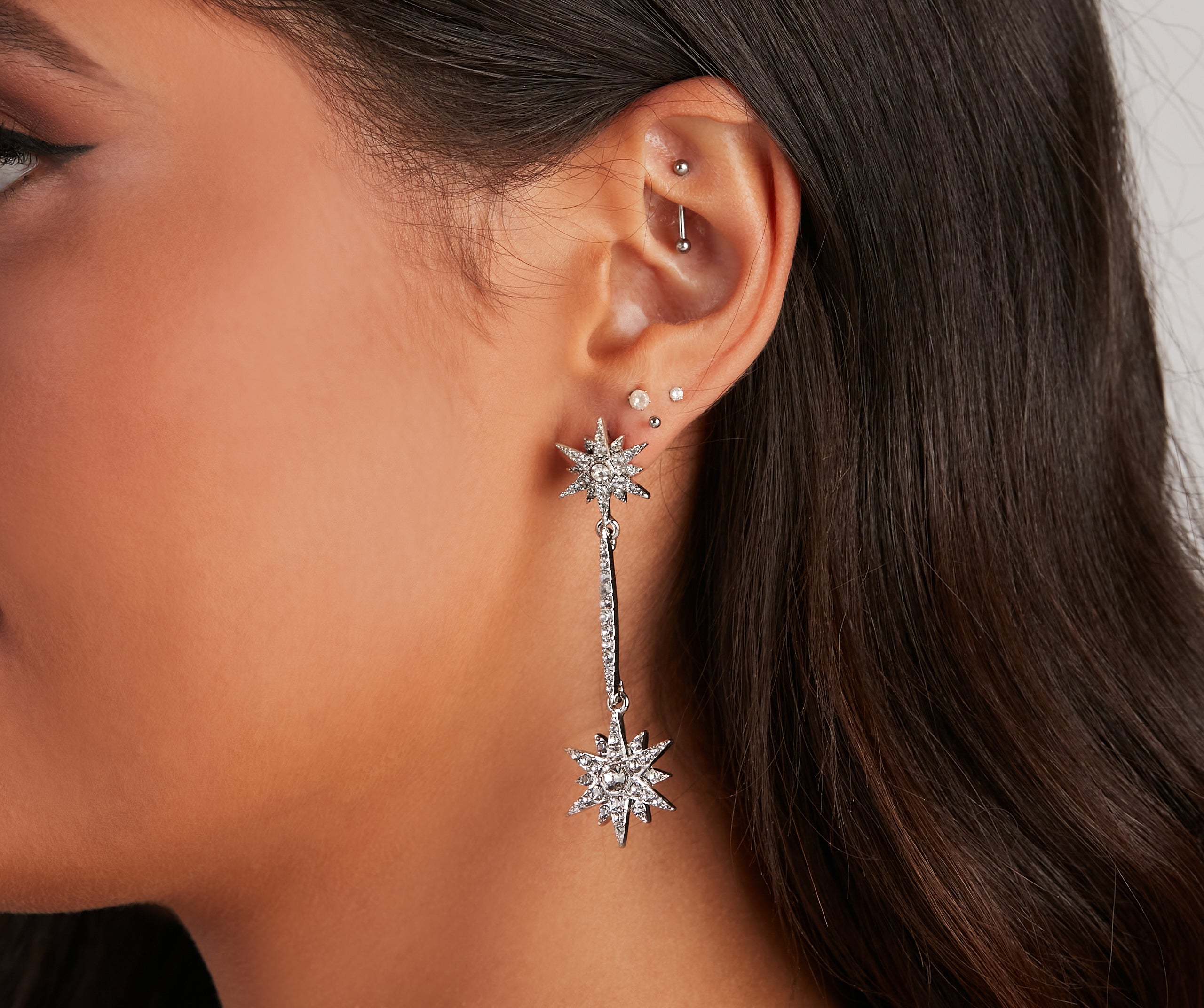 Star Power Starburst Rhinestone Earrings