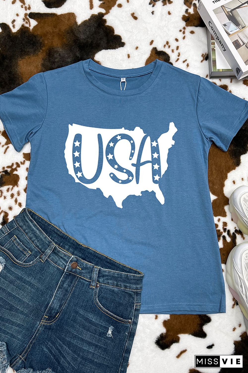 USA 4th of July Short Sleeve Graphic Tee Wholesale