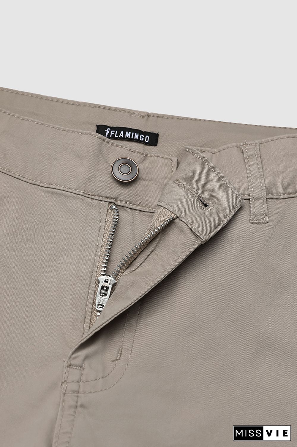 Flap Pocket Mid Waist Cropped Skinny Cargo Pants