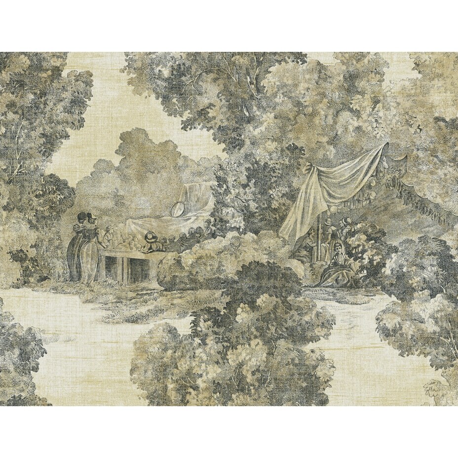 Seabrook Designs Davey Scenic Toile Unpasted Wallpaper