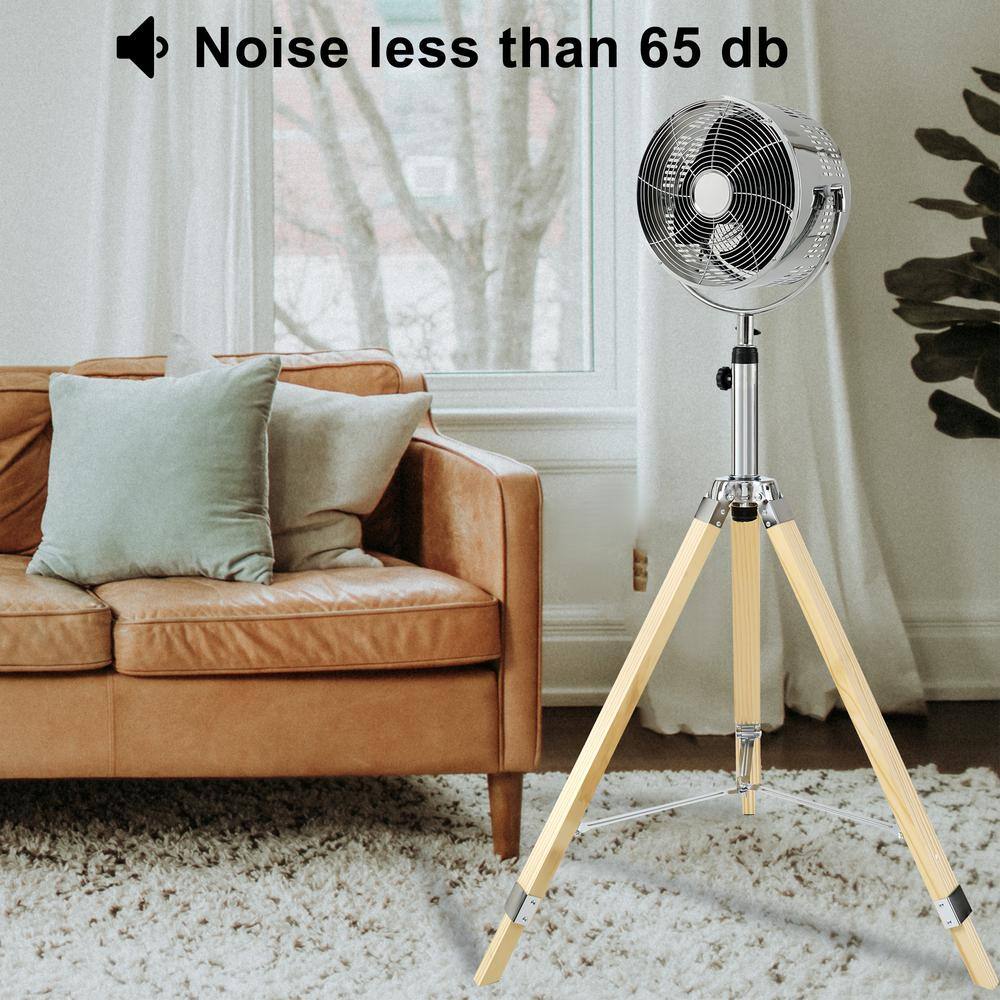 Aoibox 10 Inch Silver 3 Speed Adjustment Tripod Pedestal Fan Multiple Wide Angle Standing Fan for Bedroom Living Room Office SNMX2870