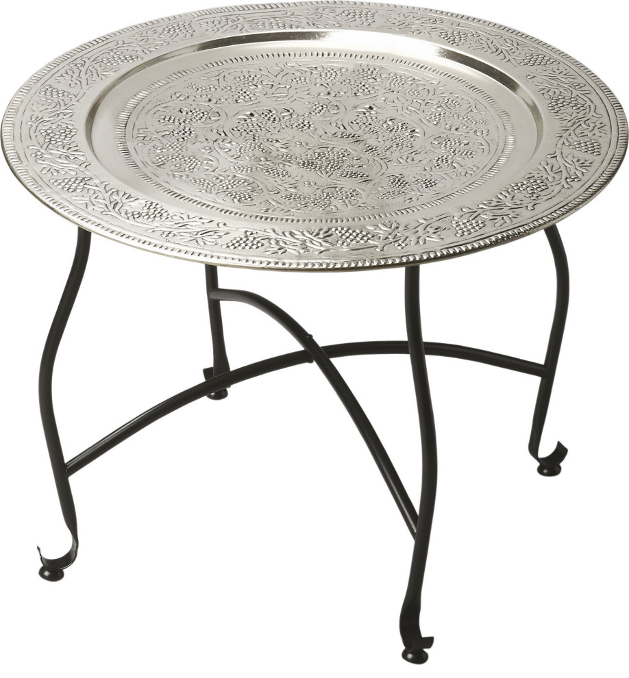 Agadir Metal Moroccan Tray Table   Transitional   Side Tables And End Tables   by HedgeApple  Houzz