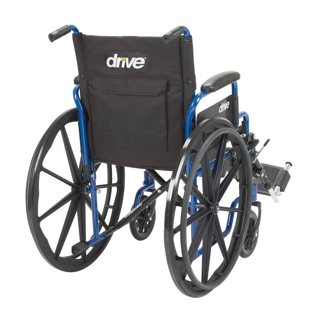 Drive Medical 18 in. Blue Streak Wheelchair with Flip Back Desk Arms and Elevating Leg Rests bls18fbd-elr