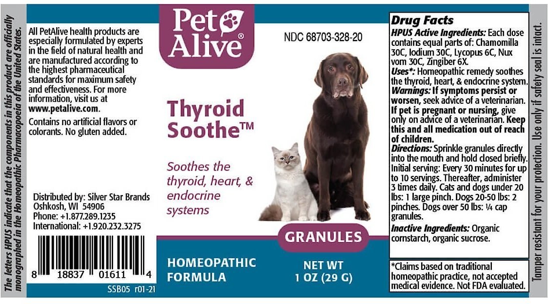 PetAlive Thyroid Soothe Homeopathic Medicine for Hyperthyroidism for Dogs and Cats， 1-oz jar