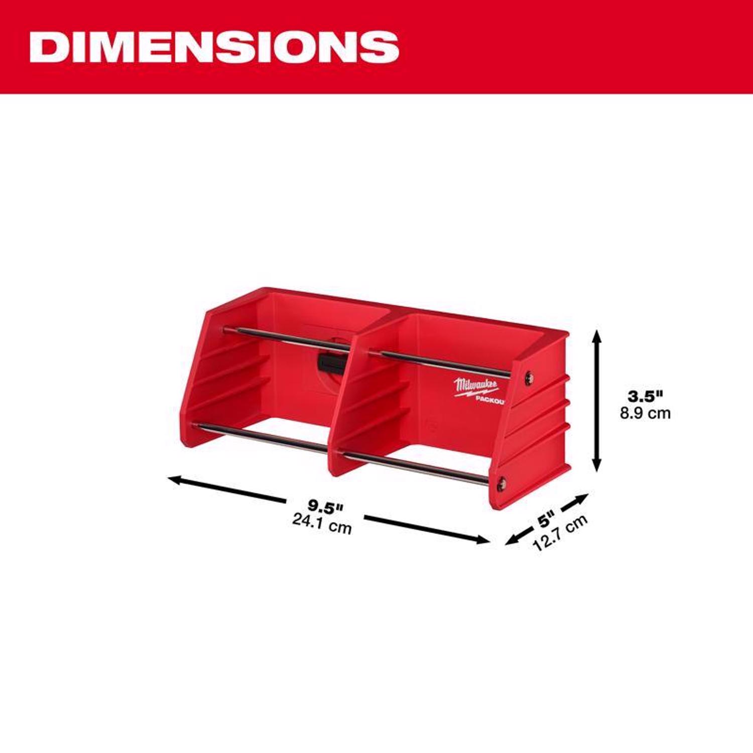 MW Packout Shop Storage 9.4 in. W X 3.5 in. H Garage Organizer Tool Rack