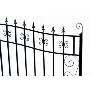 ALEKO Venice Style 14 ft. x 6 ft. Black Steel Dual Driveway Fence Gate DG14VEND-HD